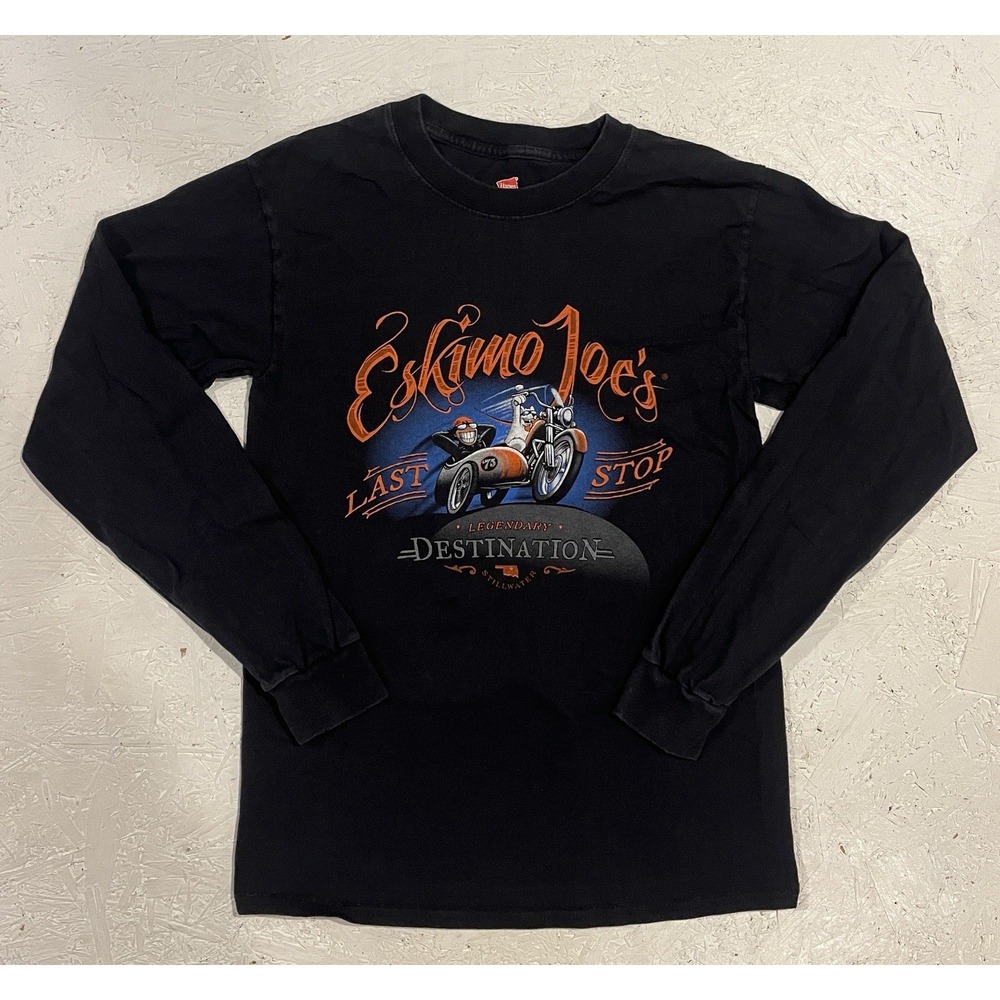Vintage Y2K All Roads Lead To Eskimo Joes Shirt Mens S Long Sleeve Motorcycle